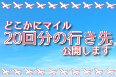 どこかにマイルの申し込み20回分の結果、行き先回数のランキング公開